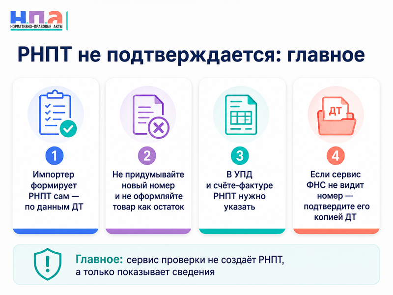 РНПТ отсутствует или не подтверждается в системе прослеживаемости как продать ввезённый товар и оформить УПД