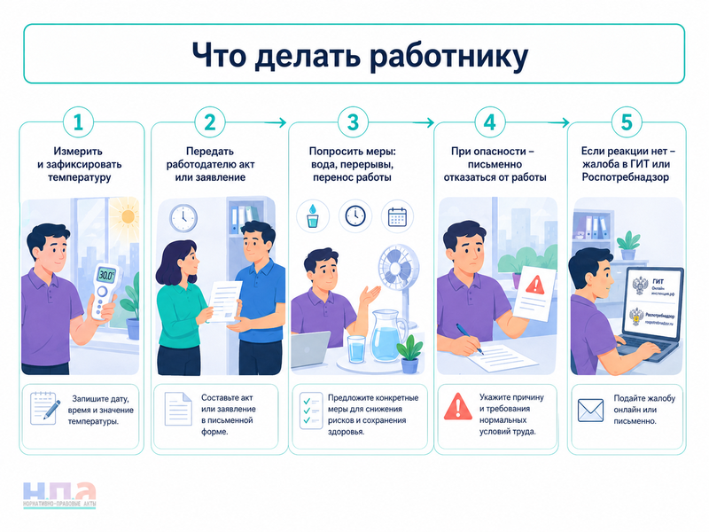 Работа в жару обязан ли работодатель сократить рабочий день, установить кондиционер и обеспечить водой