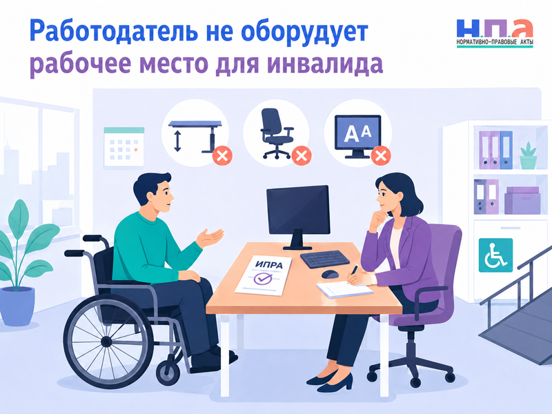 Работодатель не оборудует специальное рабочее место для инвалида требования, компенсация и защита от увольнения