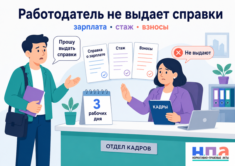 Работодатель не выдает справку о зарплате, периодах работы или начисленных взносах заявление и жалоба