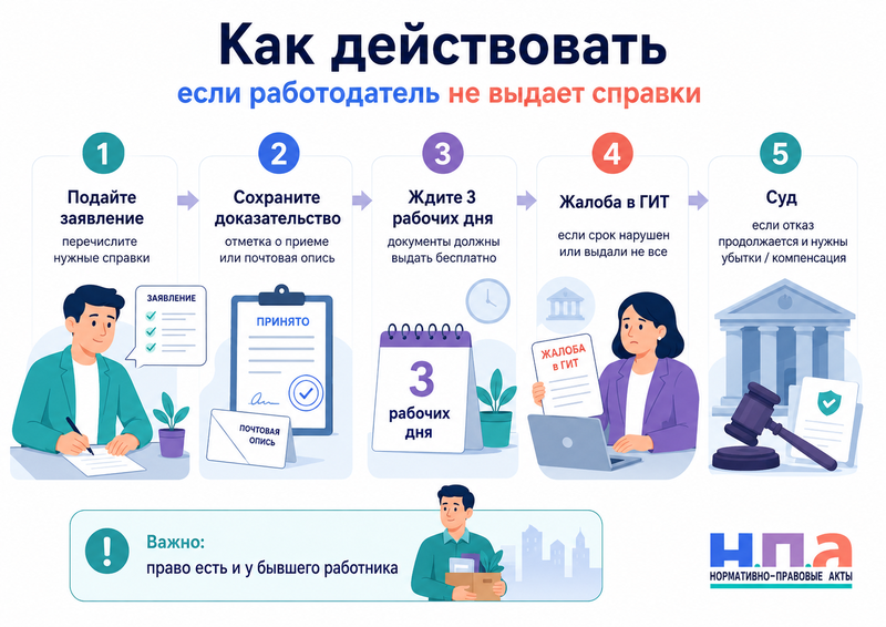 Работодатель не выдает справку о зарплате, периодах работы или начисленных взносах заявление и жалоба