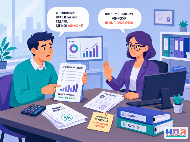 Работодатель не выплатил комиссию за завершенные продажи после увольнения