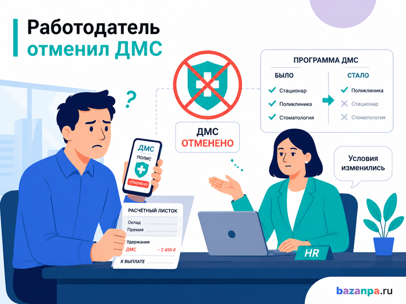 Работодатель отменил ДМС, ухудшил страховую программу или исключил сотрудника после удержания взноса