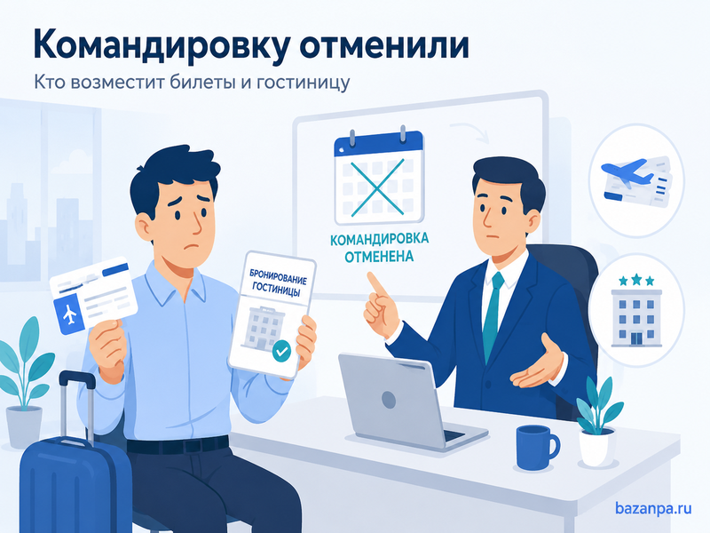 Работодатель отменил командировку после покупки билетов кто возмещает расходы