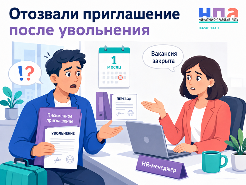 Работодатель отозвал письменное приглашение на работу после увольнения кандидата