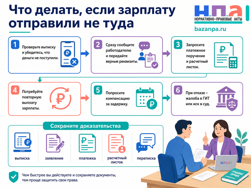 Работодатель перечислил зарплату на неправильный, закрытый или чужой банковский счет считается ли она выплаченной