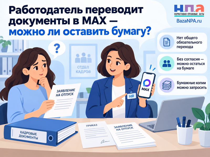 Работодатель переводит документы в MAX - можно ли оставить бумагу