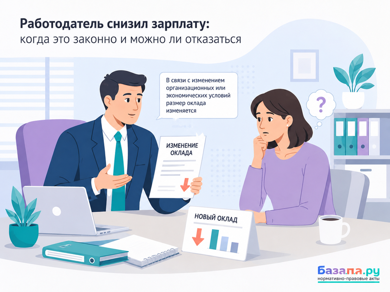 Работодатель снизил зарплату когда это законно и можно ли отказаться
