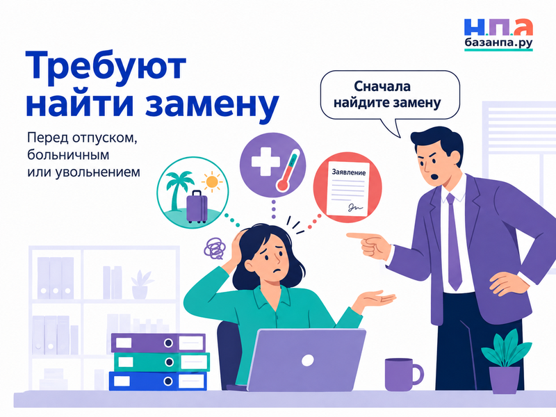Работодатель требует самостоятельно найти замену перед отпуском, больничным или увольнением обязан ли сотрудник это делать