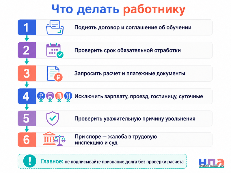 Работодатель требует вернуть стоимость обучения после увольнения какие расходы можно взыскать и когда платить не нужно
