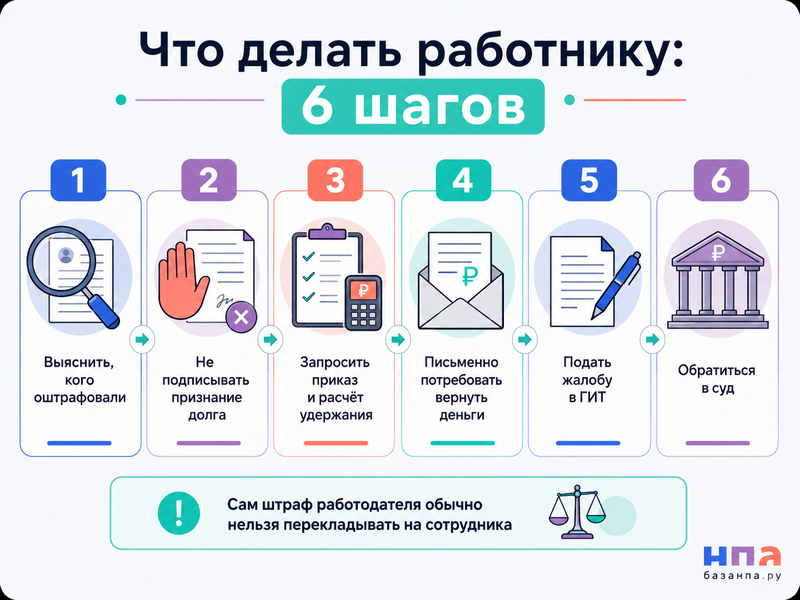 Работодатель требует возместить административный штраф можно ли удержать его из зарплаты