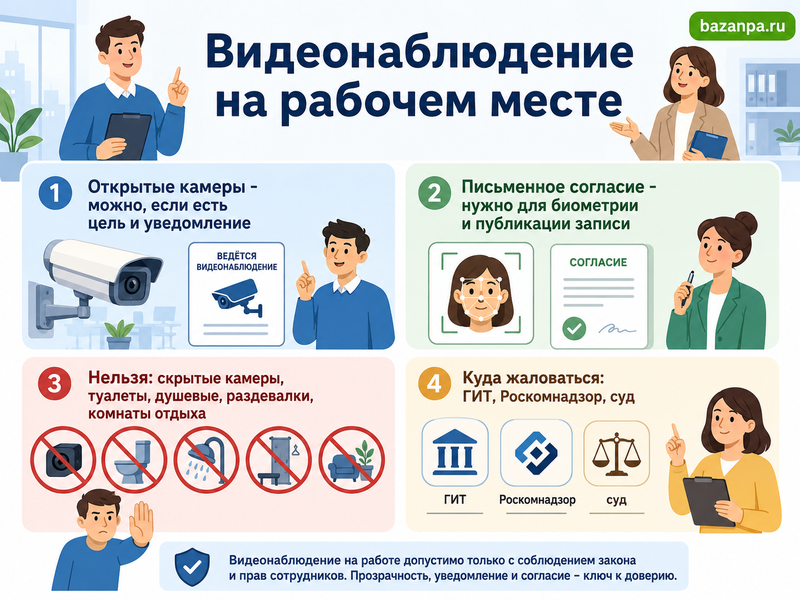 Работодатель установил видеонаблюдение на рабочем месте нужно ли согласие сотрудника