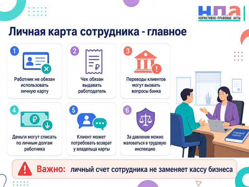 Работодатель заставляет принимать деньги клиентов на личную банковскую карту налоговые риски и ответственность за платежи
