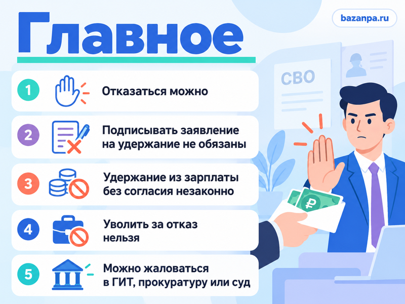 Работодатель заставляет сдавать деньги на СВО - можно ли отказаться