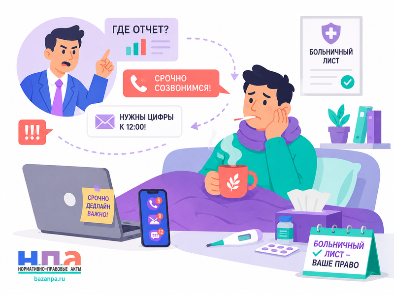 Работодатель заставляет выполнять задания во время больничного