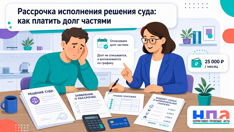 Рассрочка исполнения решения суда как платить долг частями