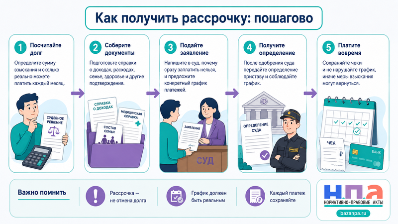Рассрочка исполнения решения суда как платить долг частями
