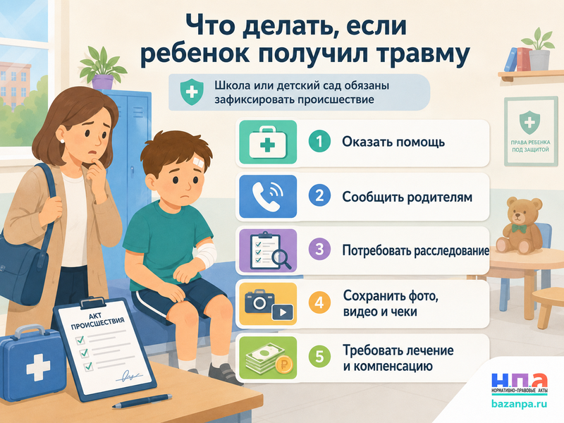 Ребенок получил травму в школе или детском саду расследование, лечение и компенсация
