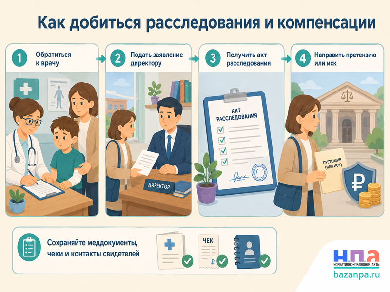 Ребенок получил травму в школе или детском саду расследование, лечение и компенсация
