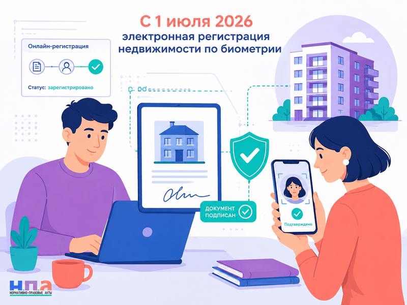Регистрация сделки с недвижимостью по биометрии с 1 июля 2026 года без отметки в ЕГРН