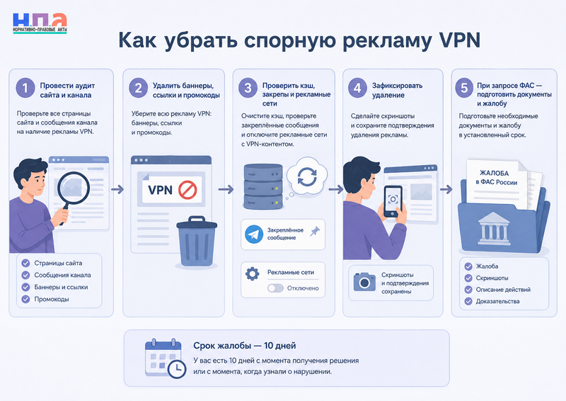 Реклама VPN-сервисов на сайте, в блоге или Telegram-канале какие штрафы грозят и как удалить спорные материалы