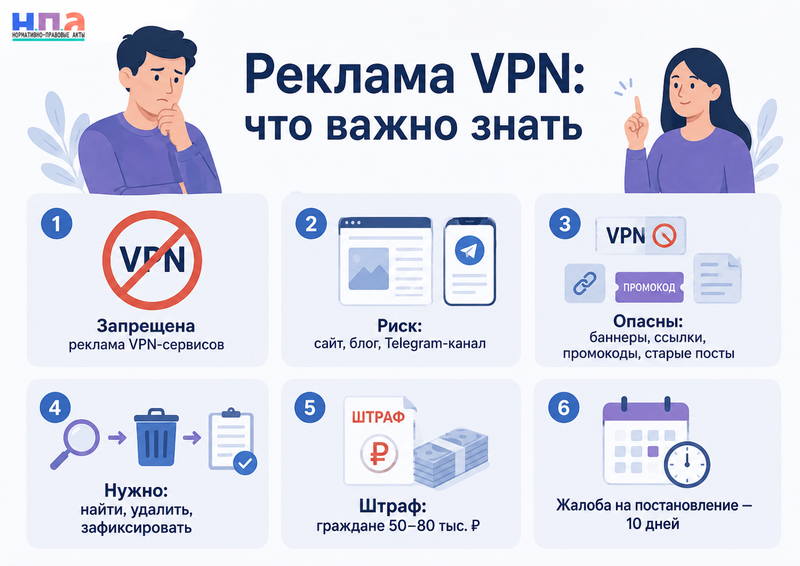 Реклама VPN-сервисов на сайте, в блоге или Telegram-канале какие штрафы грозят и как удалить спорные материалы