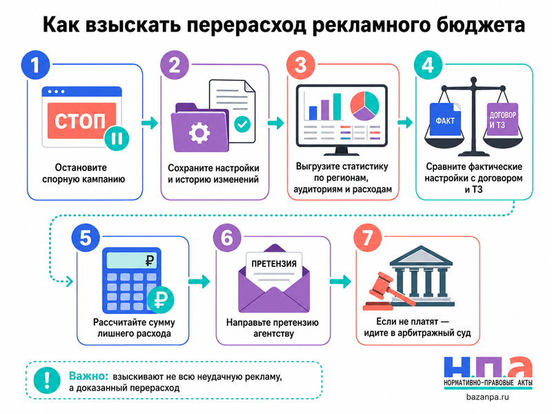 Рекламное агентство неправильно настроило рекламу: кто возмещает перерасход бюджета
