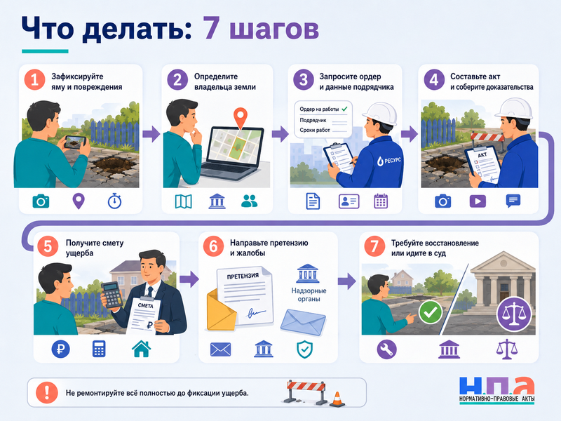 Ресурсоснабжающая или сетевая организация вскрыла двор либо частный участок и не восстановила благоустройство