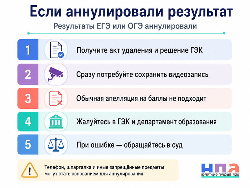 Результаты ЕГЭ или ОГЭ аннулировали из-за телефона или шпаргалки