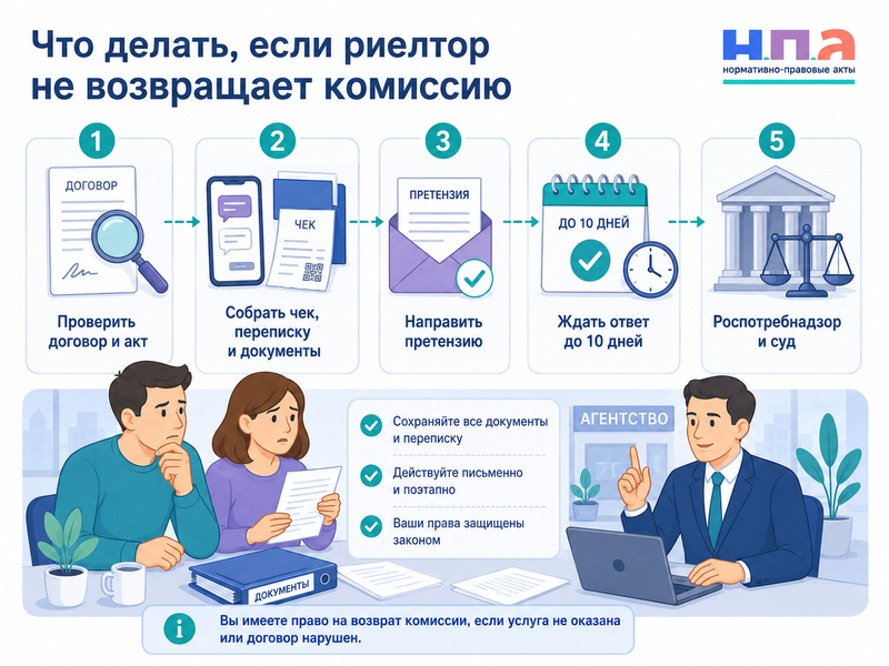 Риелтор взял комиссию, но сделка сорвалась: когда можно вернуть оплату услуг
