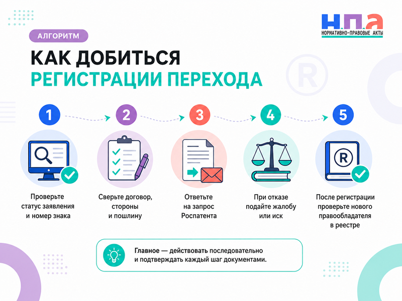 Роспатент не зарегистрировал переход исключительного права на товарный знак что делать сторонам сделки