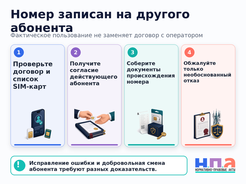 SIM-карта или eSIM оформлена на другого человека как переоформить договор
