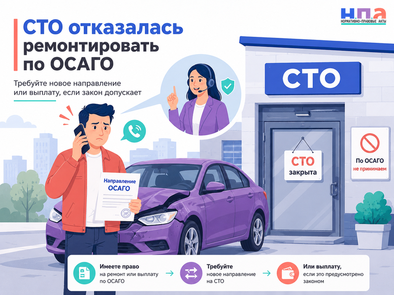 СТО закрылась или отказалась ремонтировать автомобиль по направлению ОСАГО что делать