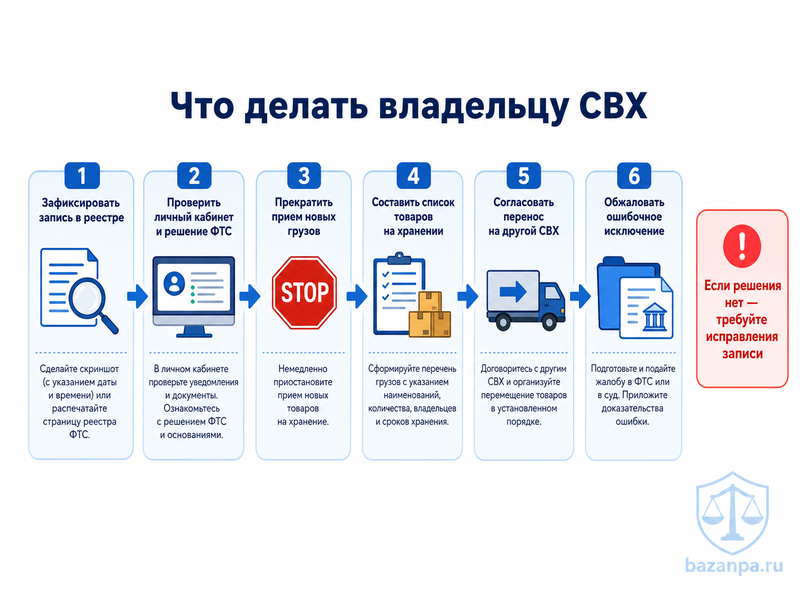 СВХ исключили из реестра ФТС