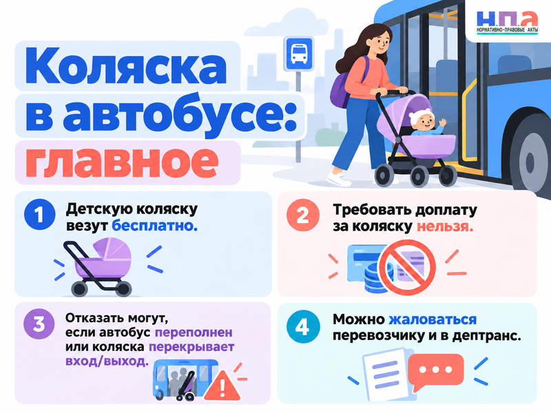 С детской коляской не пускают в автобус или требуют доплату
