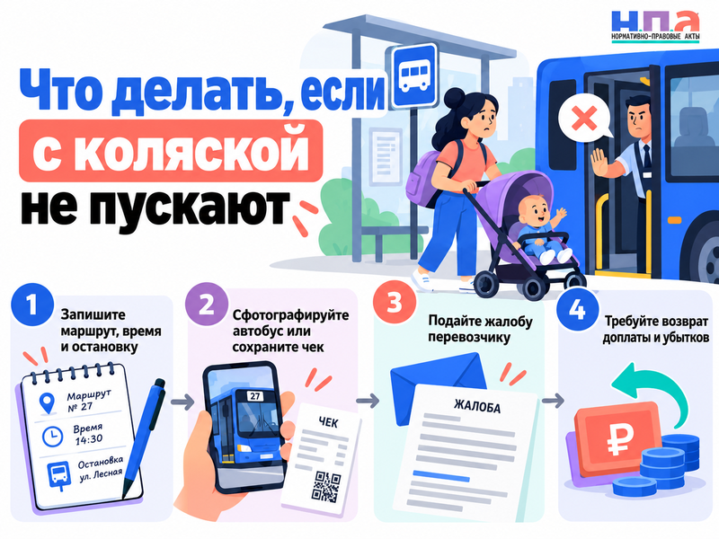С детской коляской не пускают в автобус или требуют доплату