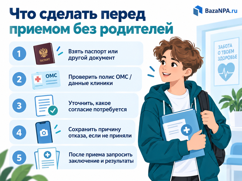 С какого возраста подросток может ходить к врачу без родителей