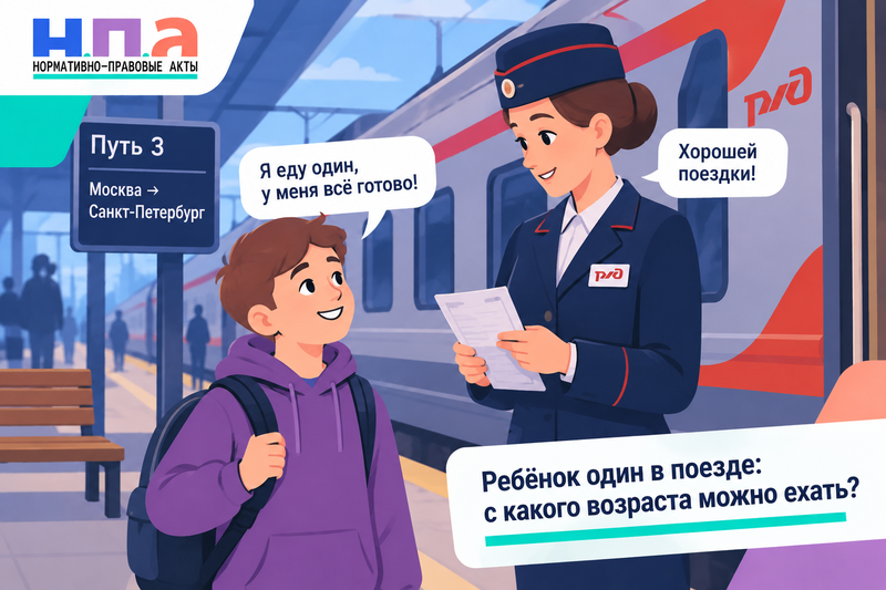 С какого возраста ребёнок может ехать в поезде один