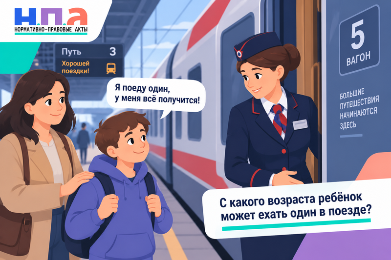 С какого возраста ребёнок может ехать в поезде один