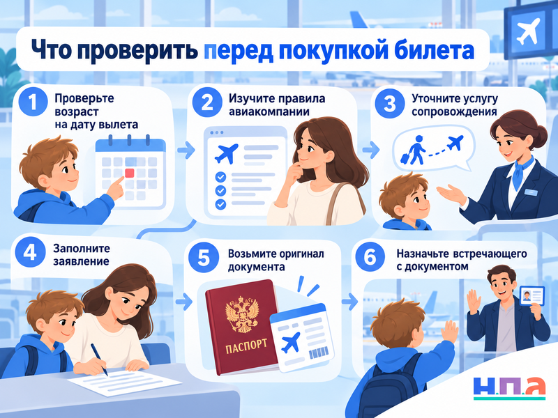 С какого возраста ребёнок может один лететь на самолёте по России