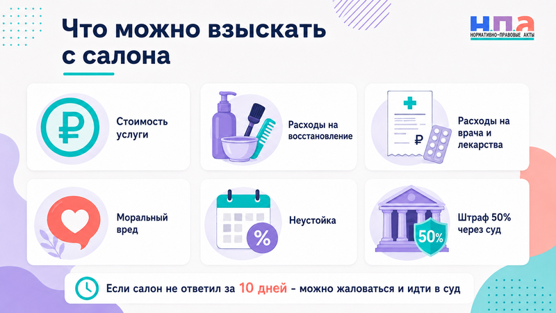 Салон красоты испортил волосы, ногти или кожу как вернуть деньги и взыскать компенсацию