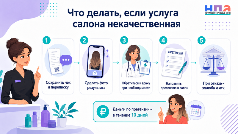 Салон красоты испортил волосы, ногти или кожу как вернуть деньги и взыскать компенсацию