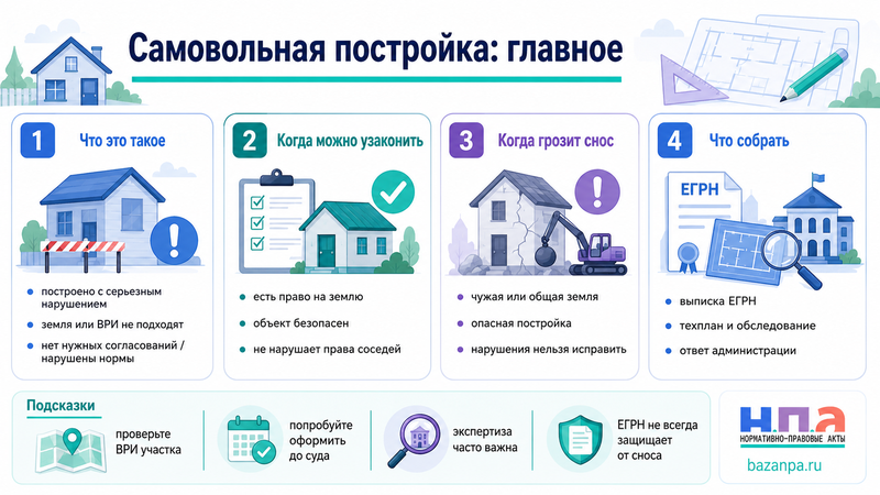 Самовольная постройка когда ее можно узаконить и когда потребуют снести
