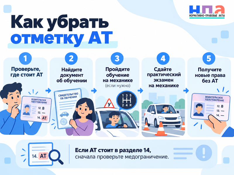 Сдавал на автомате - можно ли ездить на механике и снять AT
