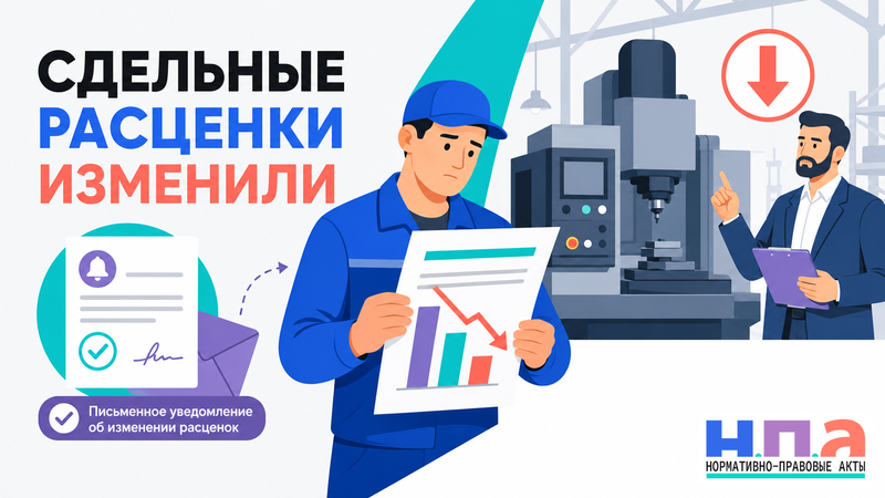 Сдельные расценки или нормы выработки изменили без предупреждения