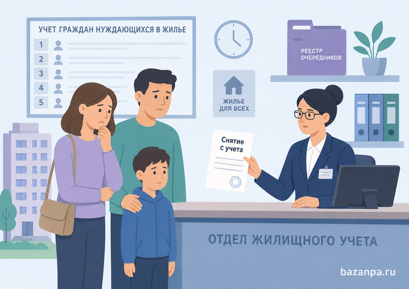 Семью сняли с учета нуждающихся в жилье основания решения и восстановление в очереди через суд