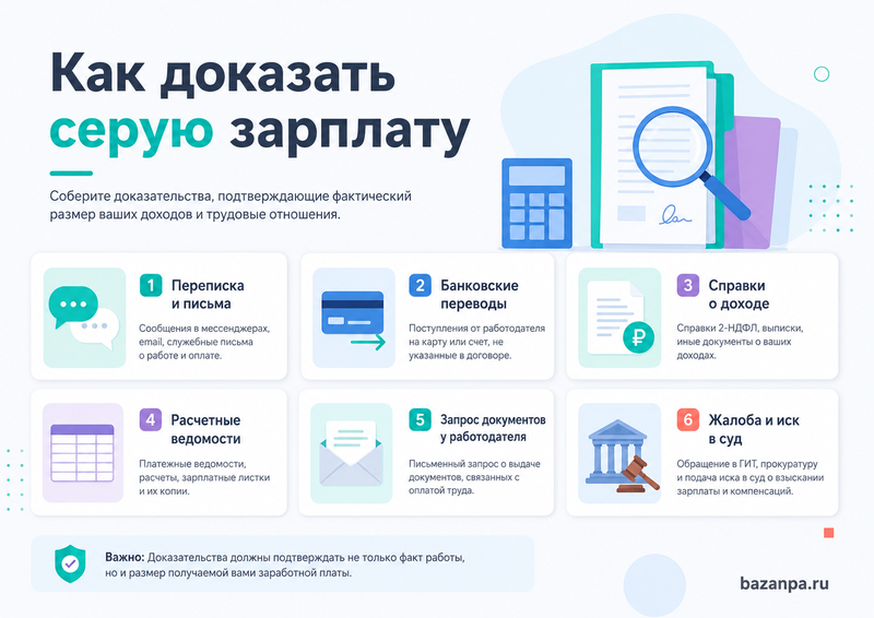Серая зарплата: как доказать реальный размер дохода для суда, больничного и пенсии