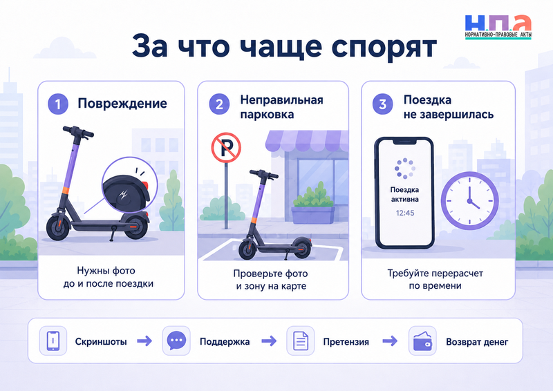 Сервис аренды самокатов списал штраф или деньги за повреждение как оспорить начисление