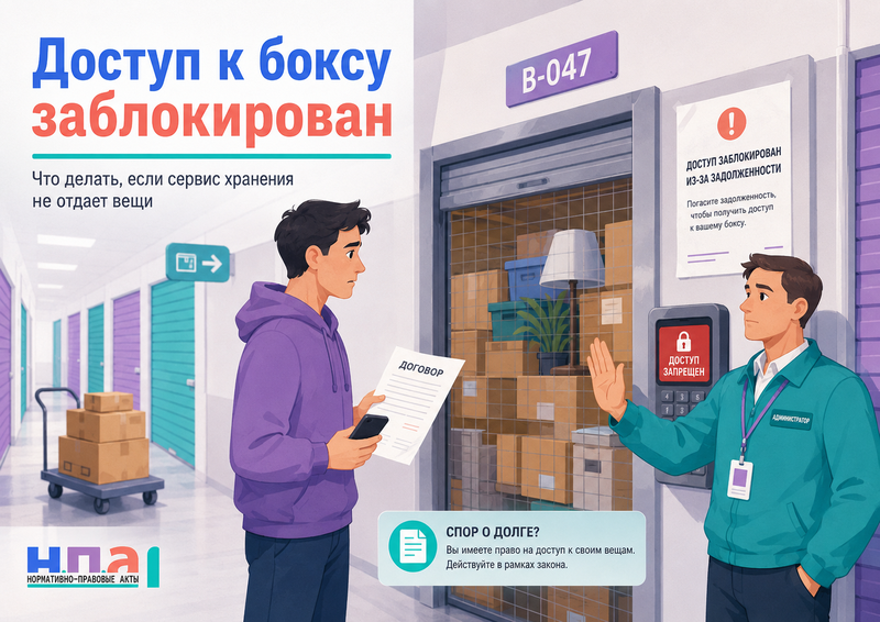 Сервис индивидуального хранения заблокировал доступ к боксу, вывез или уничтожил имущество из-за спорной задолженности