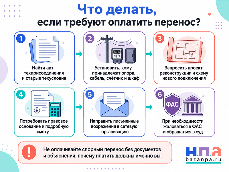 Сетевая организация требует перенести электросчётчик, опору, шкаф или кабель за счёт собственника: кто должен платить